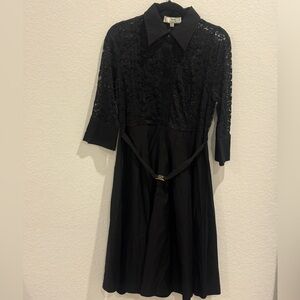 Chic Black Lace Long Sleeve Dress
